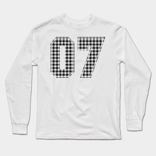 Plaid Number - 07 - Dark Long Sleeve T-Shirt